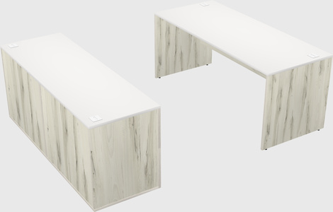 Parallel desk with credenza