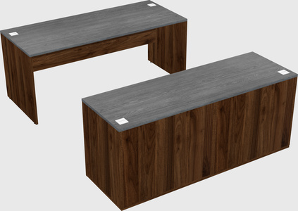 Parallel desk with credenza
