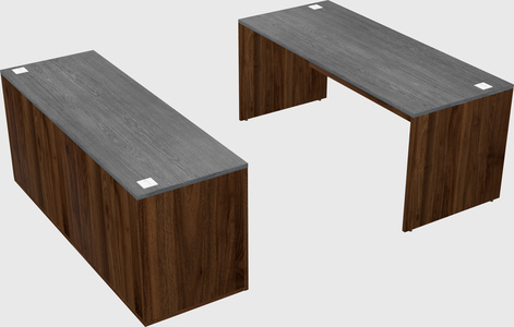 Parallel desk with credenza