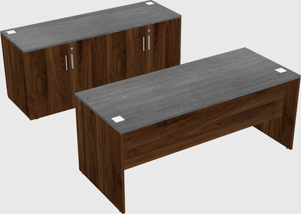 Parallel desk with credenza