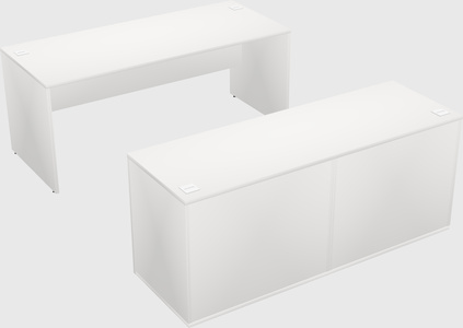 Parallel desk with credenza