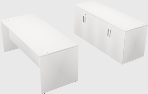 Parallel desk with credenza