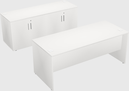 Parallel desk with credenza