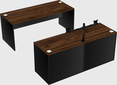 Parallel desk with credenza