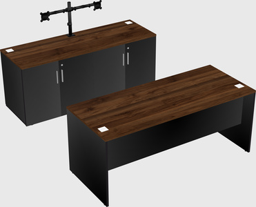 Parallel desk with credenza