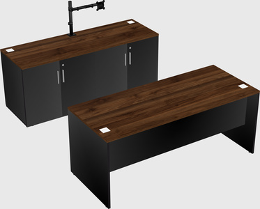Parallel desk with credenza