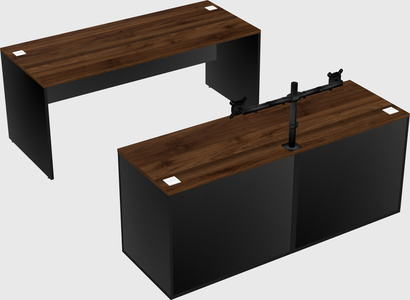 Parallel desk with credenza