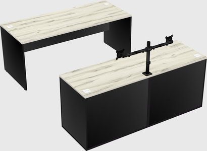 Parallel desk with credenza