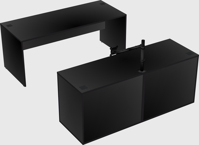 Parallel desk with credenza