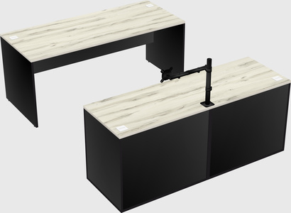 Parallel desk with credenza