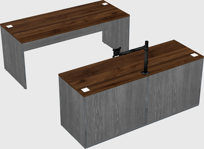 Parallel desk with credenza