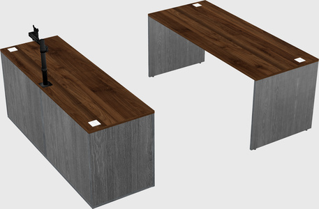 Parallel desk with credenza