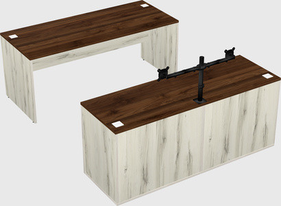Parallel desk with credenza
