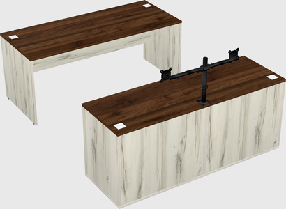 Parallel desk with credenza