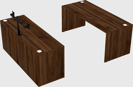 Parallel desk with credenza