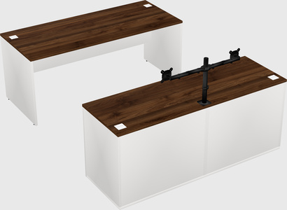 Parallel desk with credenza