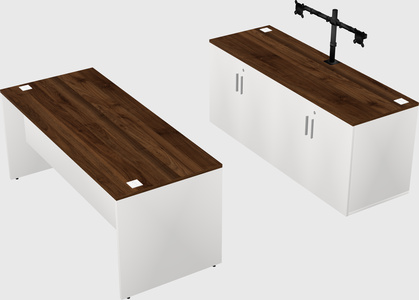 Parallel desk with credenza