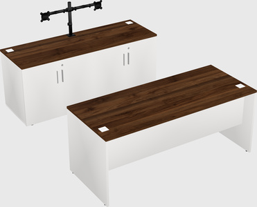 Parallel desk with credenza