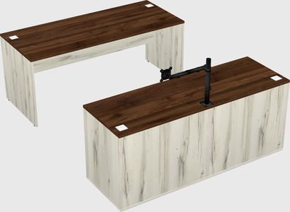 Parallel desk with credenza