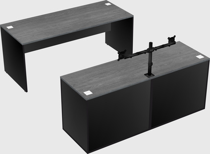 Parallel desk with credenza