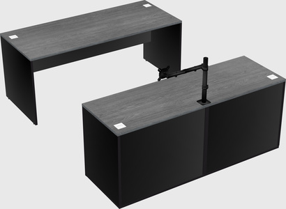 Parallel desk with credenza