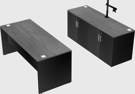 Parallel desk with credenza