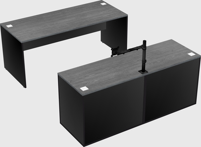 Parallel desk with credenza