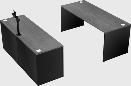 Parallel desk with credenza