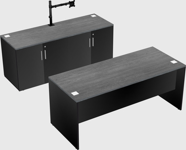 Parallel desk with credenza