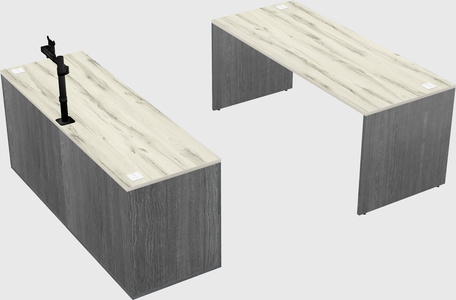 Parallel desk with credenza