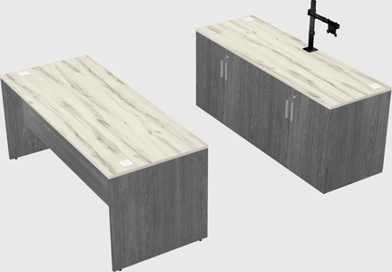 Parallel desk with credenza