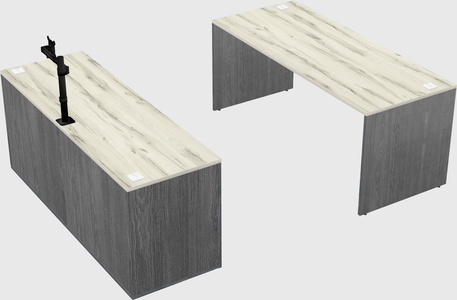 Parallel desk with credenza
