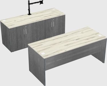 Parallel desk with credenza