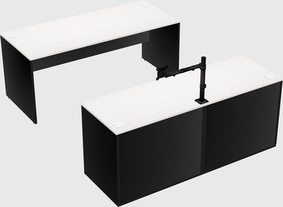 Parallel desk with credenza