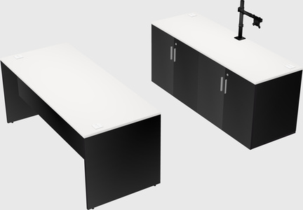 Parallel desk with credenza