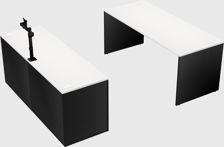 Parallel desk with credenza
