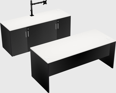 Parallel desk with credenza
