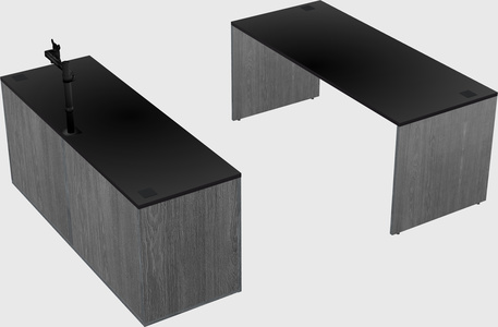 Parallel desk with credenza