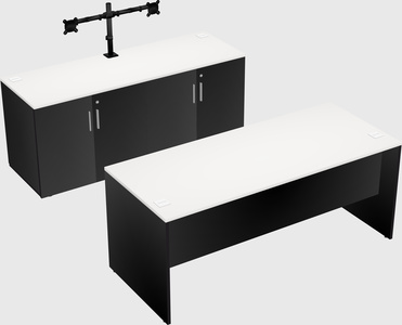 Parallel desk with credenza