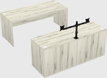 Parallel desk with credenza