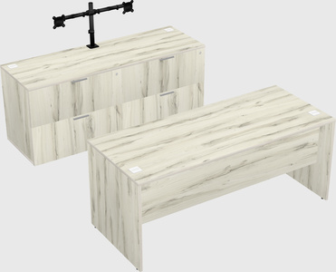 Parallel desk with credenza