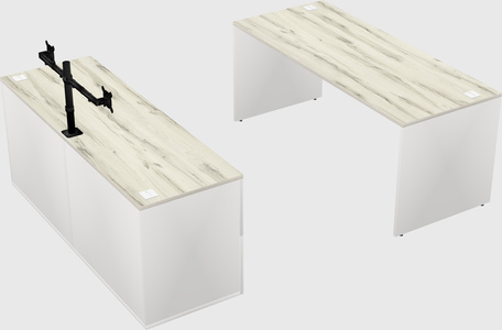 Parallel desk with credenza
