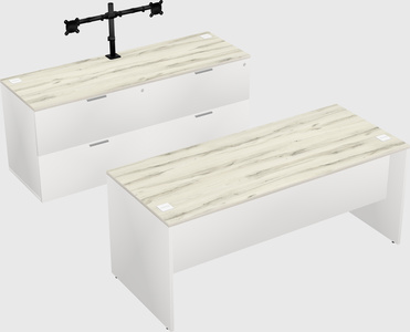 Parallel desk with credenza