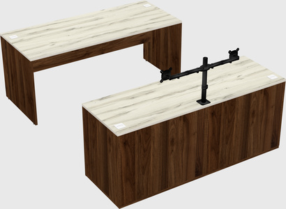 Parallel desk with credenza