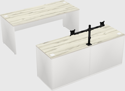 Parallel desk with credenza