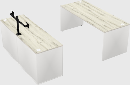 Parallel desk with credenza