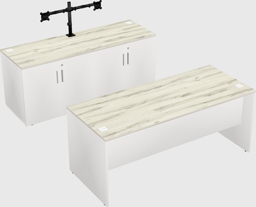 Parallel desk with credenza