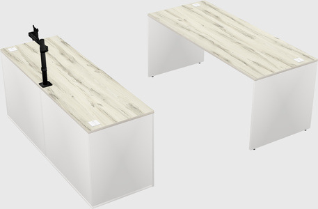 Parallel desk with credenza