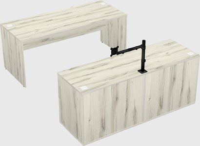 Parallel desk with credenza