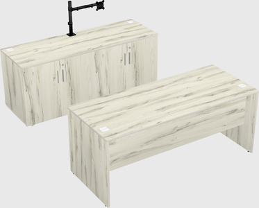 Parallel desk with credenza